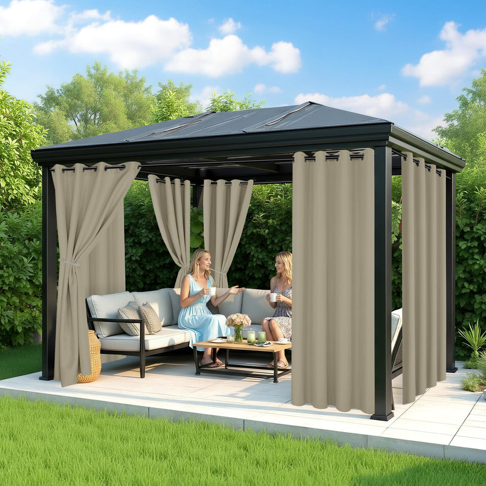 RichSets Outdoor Curtains displayed on a patio