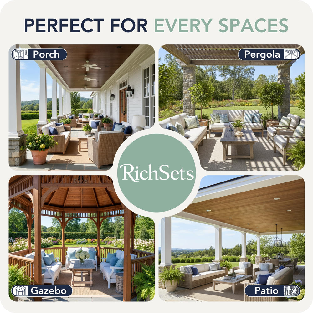 RichSets Outdoor Curtains easy installation with grommets