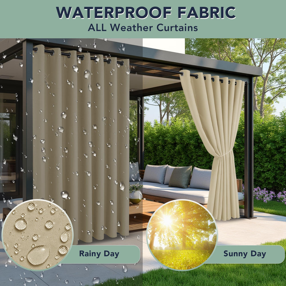 RichSets Outdoor Curtains grommet top design close-up