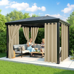 RichSets Outdoor Curtains in a garden setting