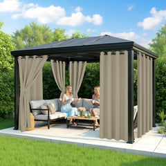 RichSets outdoor curtains providing privacy in a garden