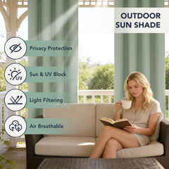 RichSets Patio Curtains Outdoor Waterproof in use on a patio