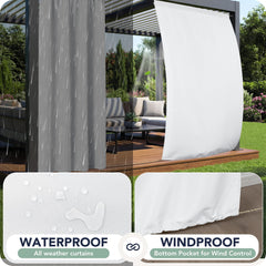 RichSets White Outdoor Curtain details close-up