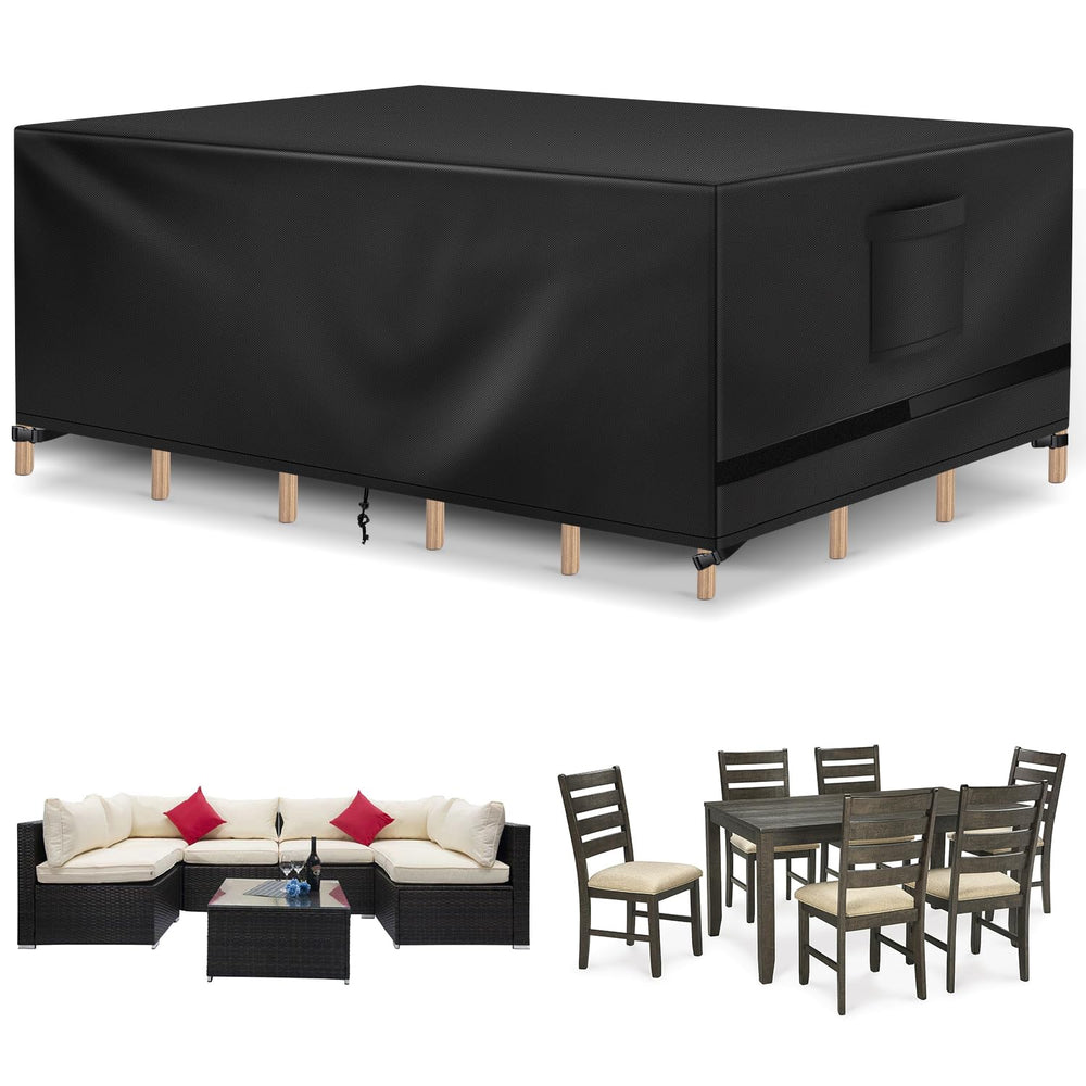 Richwon Patio Furniture Cover front view in black