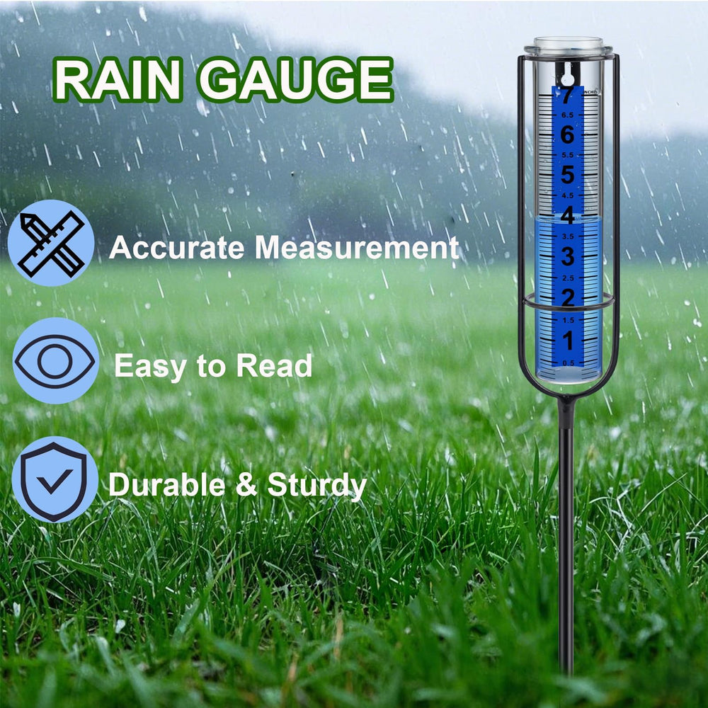 Ricihene rain gauge in use during rainfall
