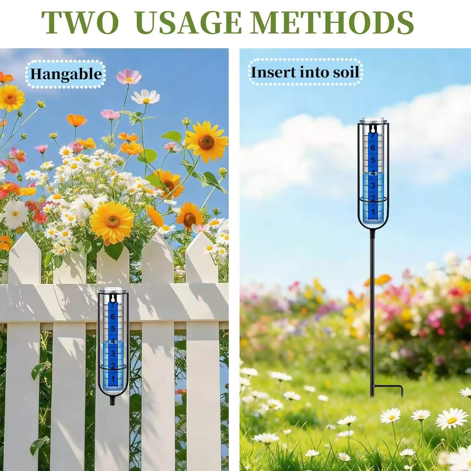 Ricihene Rain Gauge installed in garden soil