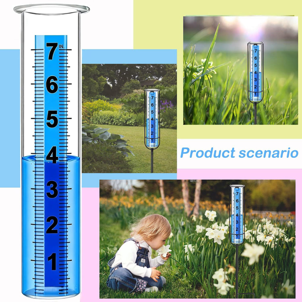 Ricihene Rain Gauge Replacement Tube in a garden setting