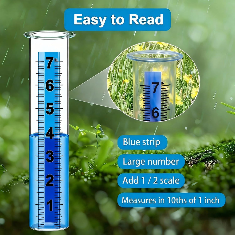 Ricihene Rain Gauge Replacement Tube with colored metal strips
