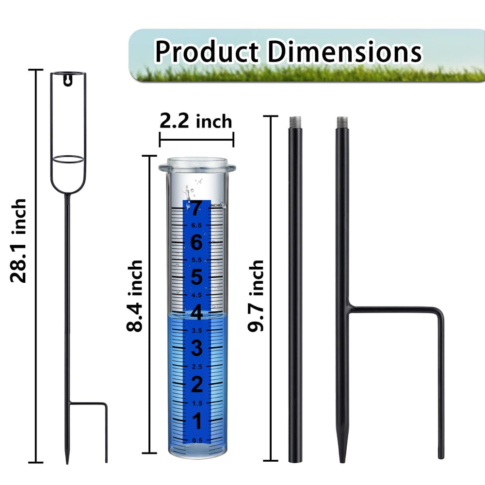 Ricihene rain gauge showing adjustable height feature