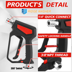 RIDGE WASHER Pressure Washer Gun side view showing locking handle