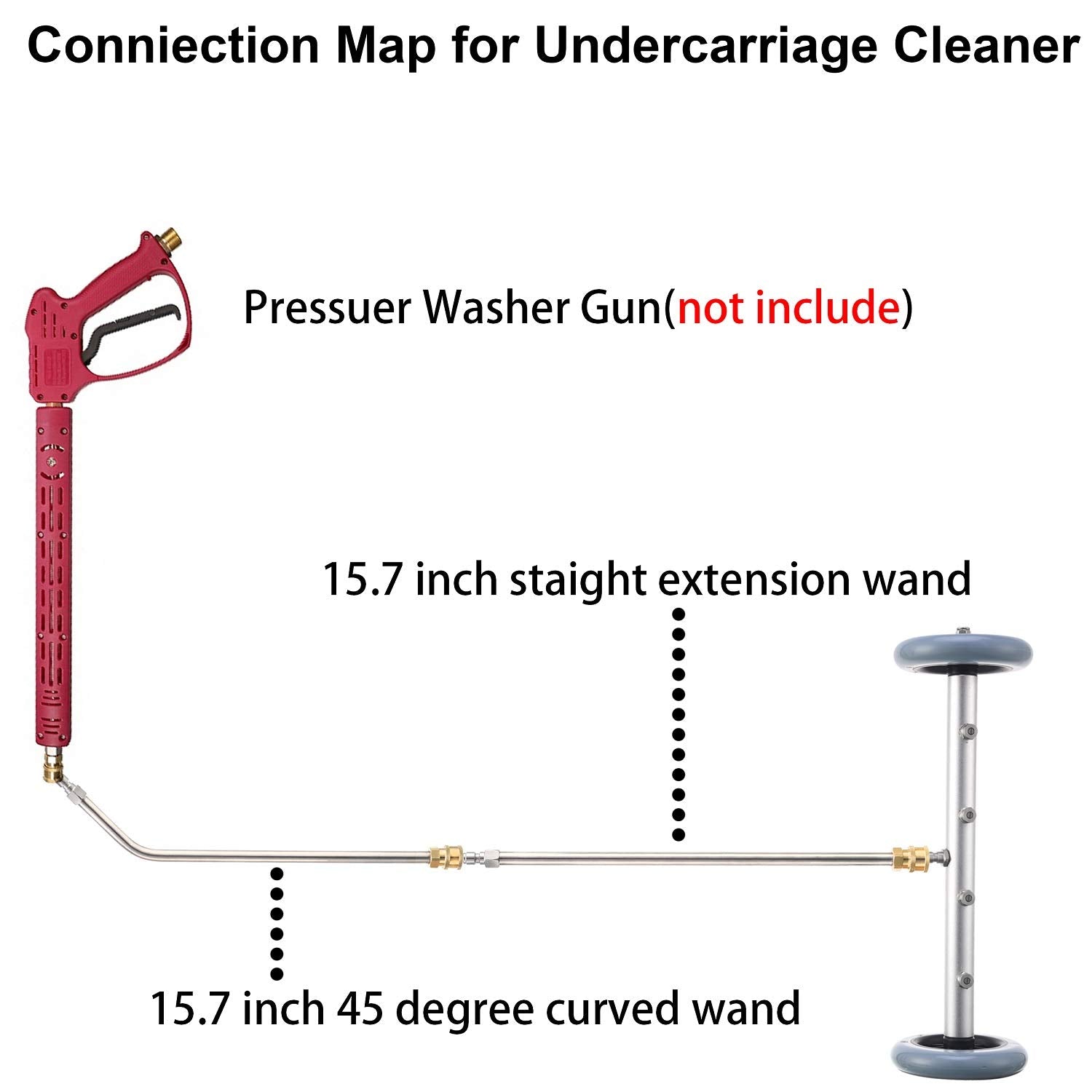RIDGE WASHER Undercarriage Cleaner with attached extension wands