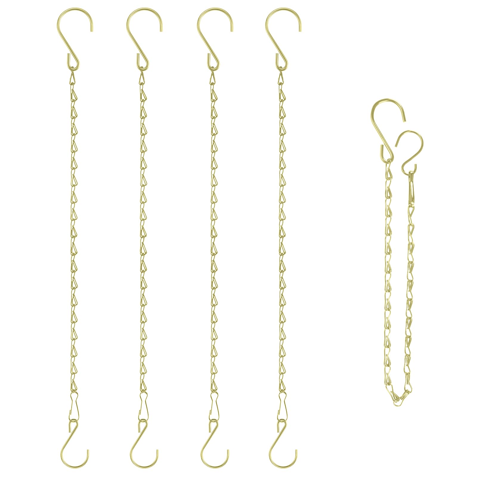 RIFNY 20 Inch Gold Plant Chain front view with hooks