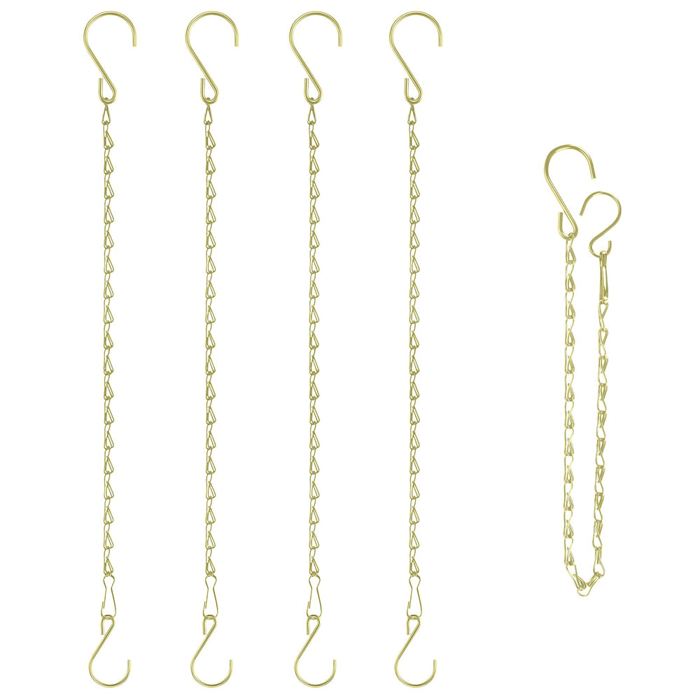 RIFNY 20 Inch Gold Plant Chain front view with hooks