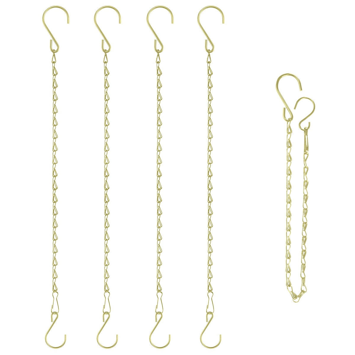 RIFNY 20 Inch Gold Plant Chain front view with hooks