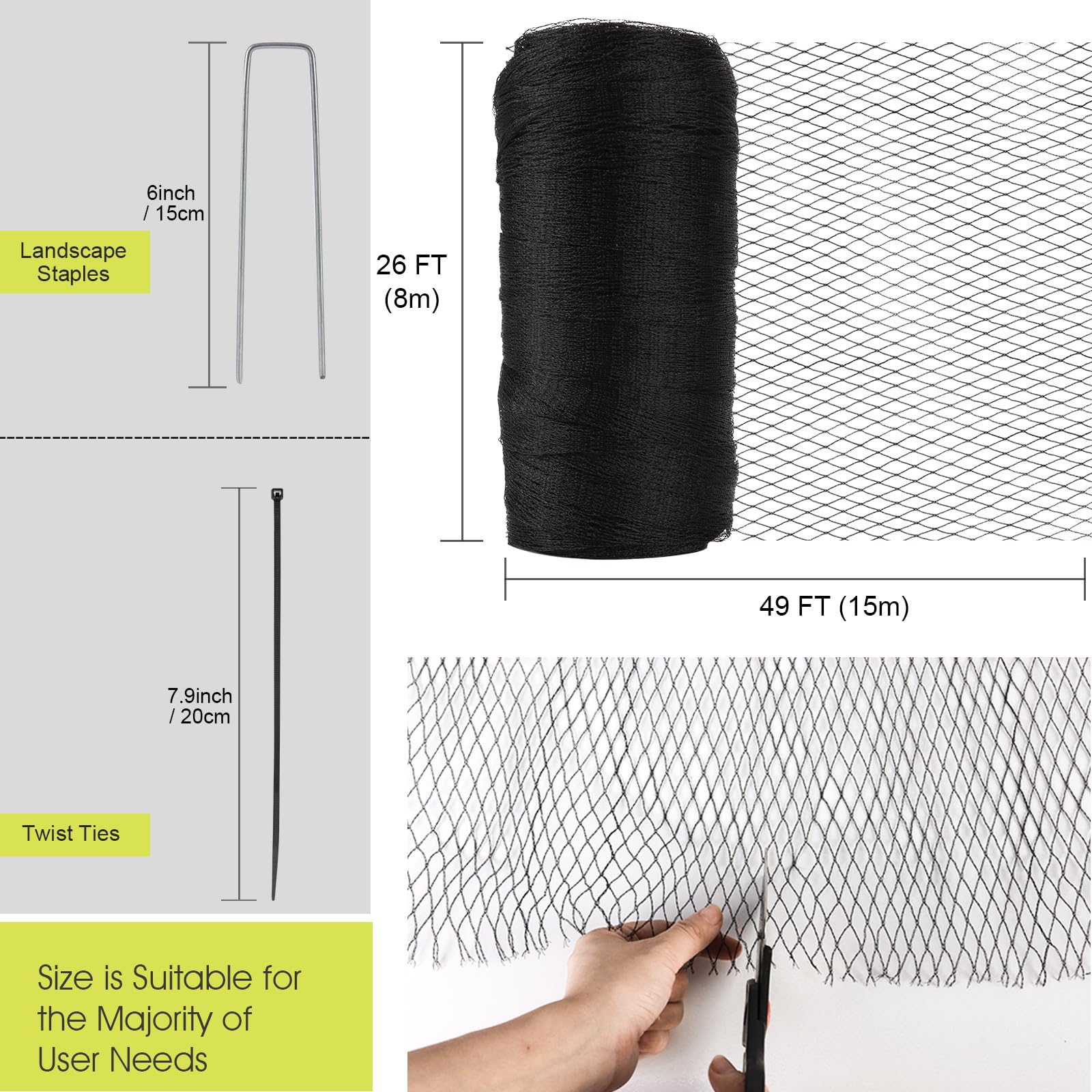 RIFNY Bird Netting protecting vegetable garden