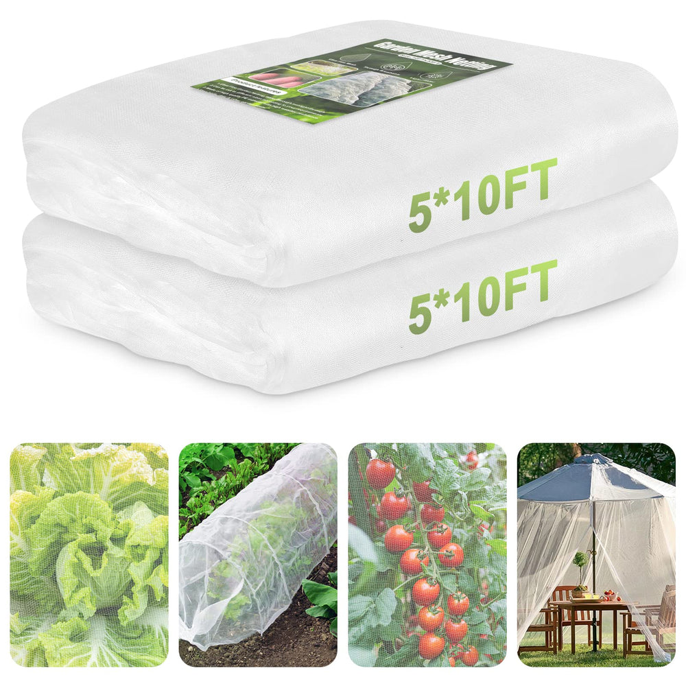 RIFNY Garden Netting 5x10ft white mesh netting front view