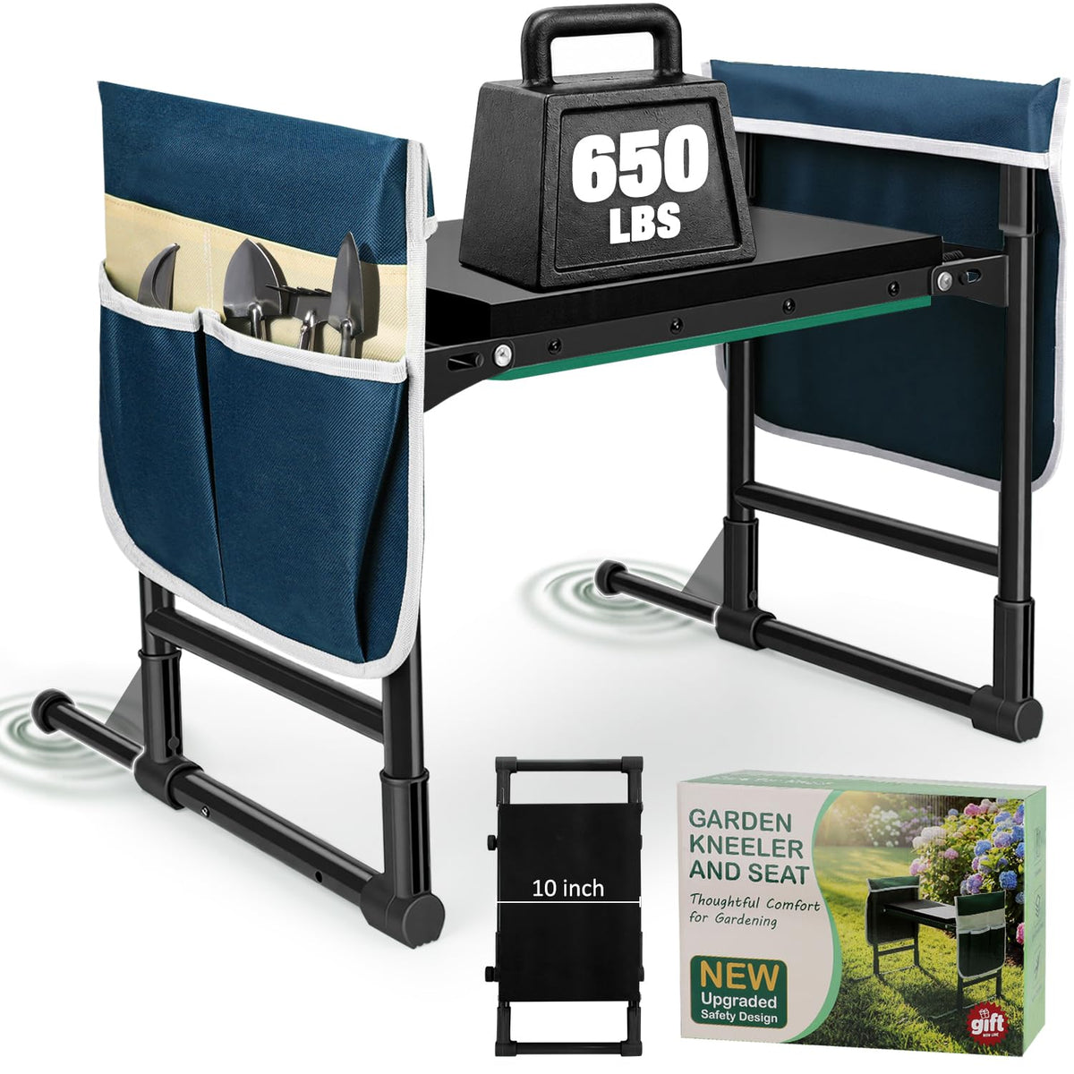 RIFPOD Garden Kneeler and Seat blue model front view