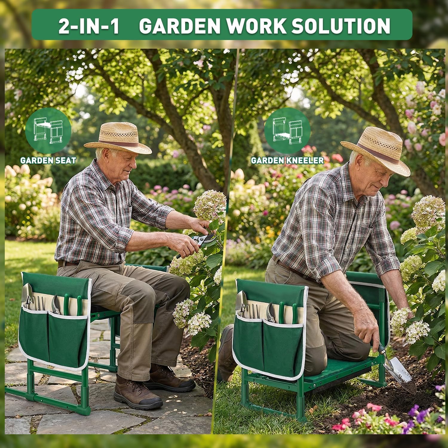 RIFPOD Garden Kneeler and Seat folded for storage