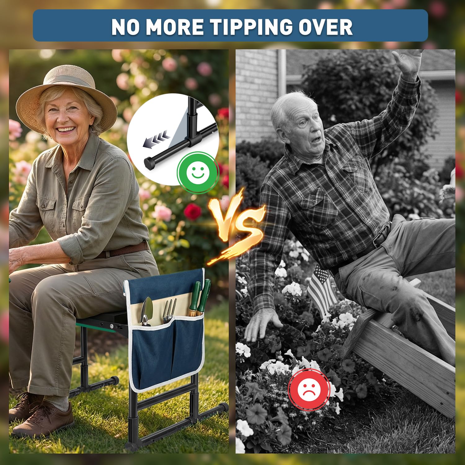 RIFPOD Garden Kneeler and Seat with tool pouches
