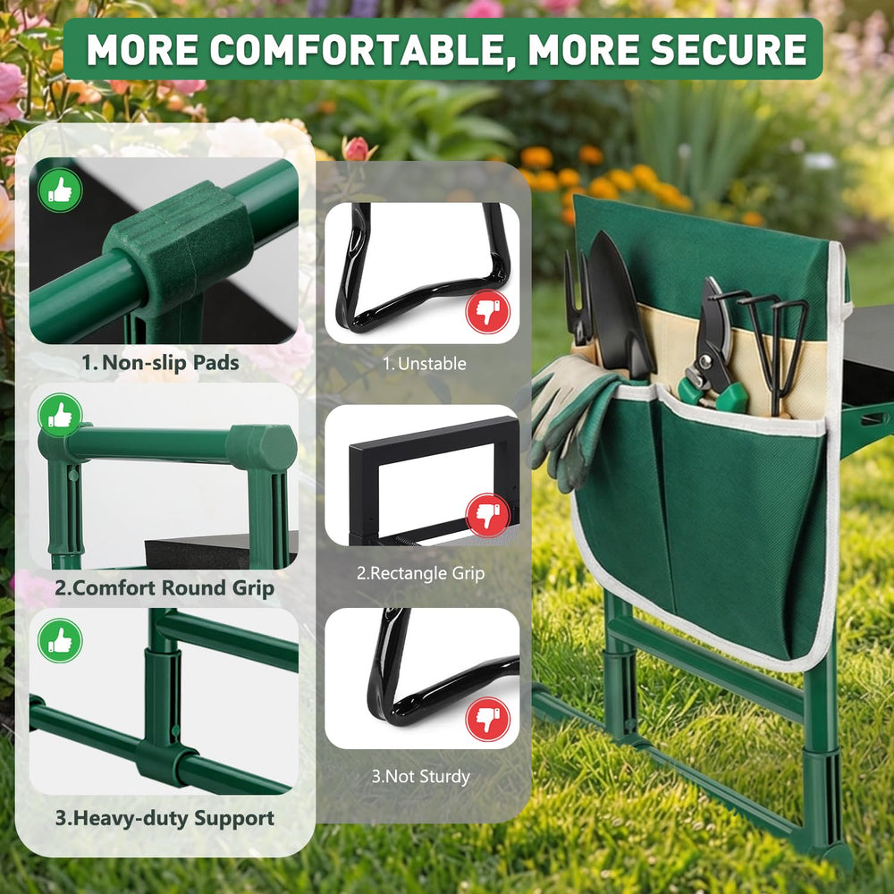 RIFPOD Garden Kneeler and Seat with tool pouches included