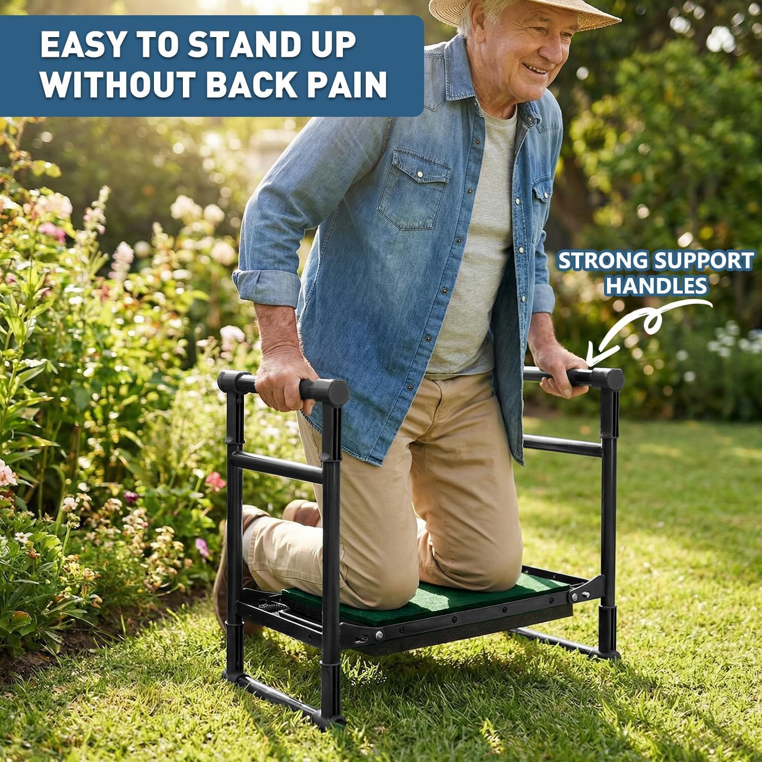 RIFPOD Garden Kneeler in sitting position