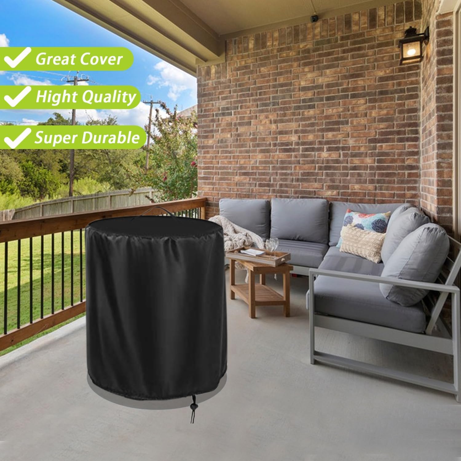 Rilime Fire Pit Cover 32 inch round black model packaging