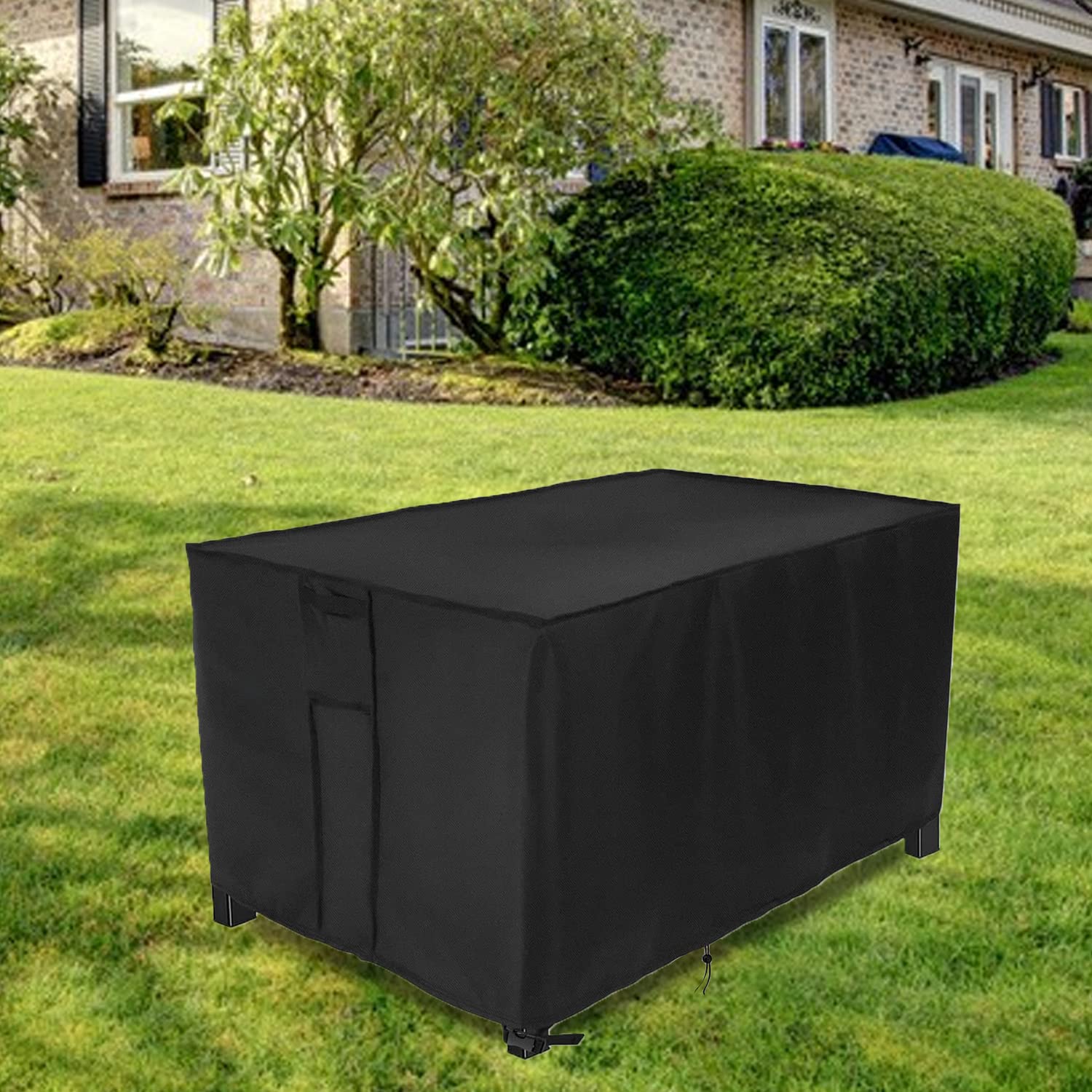 Rilime fire pit cover dimensions displayed on a table
