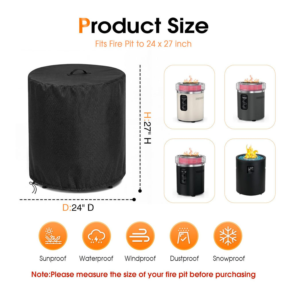 Rilime Fire Pit Cover showing adjustable drawstring