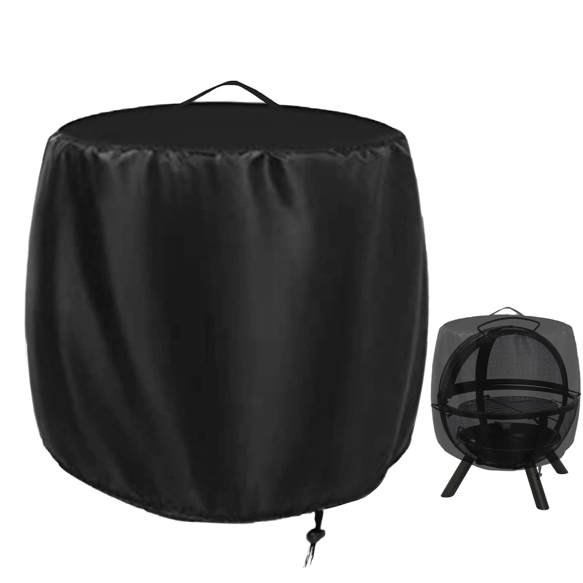 Rilime Globe Fire Pit Cover 36 inch black front view