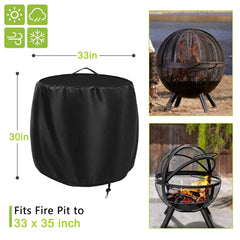 Rilime Globe Fire Pit Cover 36 inch black on fire pit
