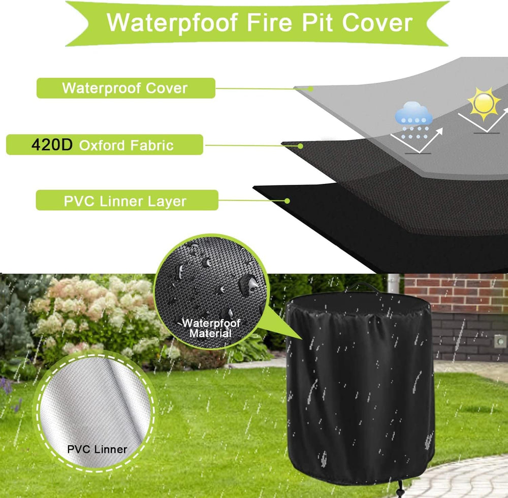 Rilime Globe Fire Pit Cover 36 inch black side view