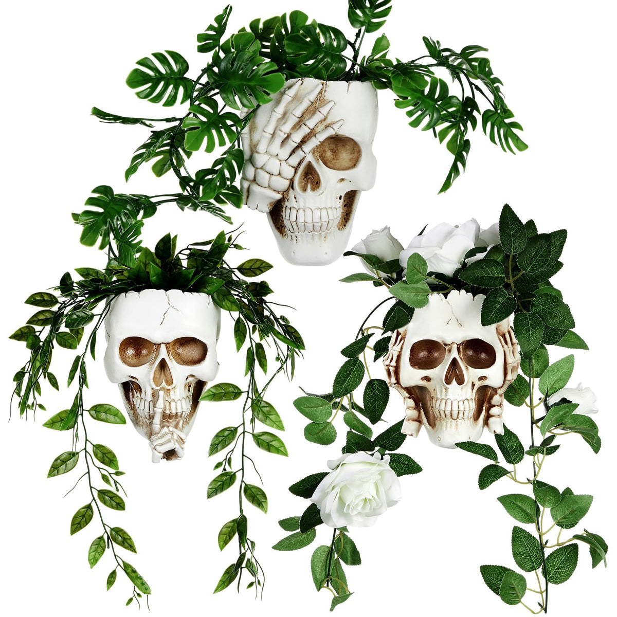 RimCereal Skull Planter - Don't Speak style front view