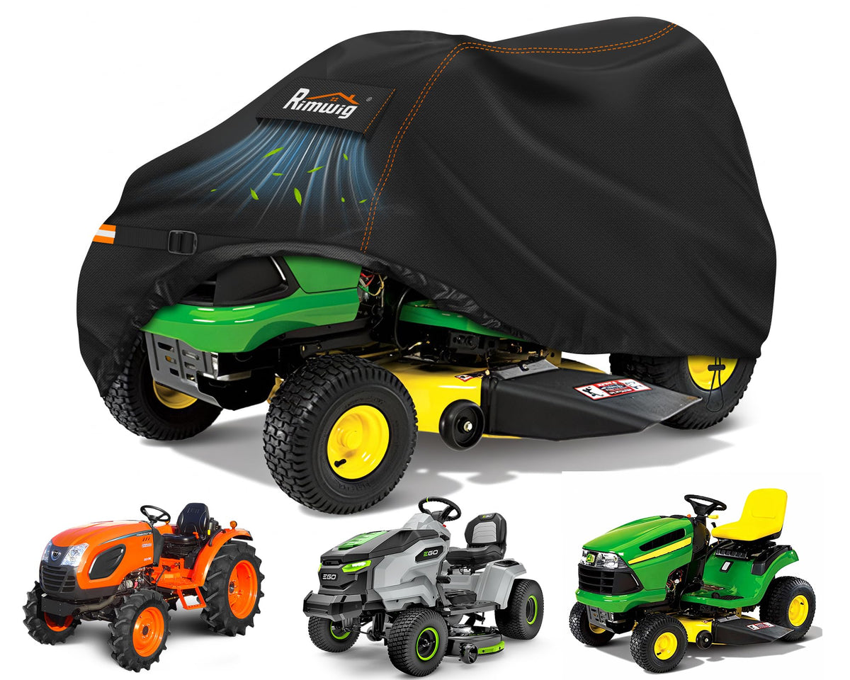 Rimwig Lawn Mower Cover front view black fabric