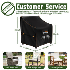 Rimwig Patio Chair Cover side view with velcro straps