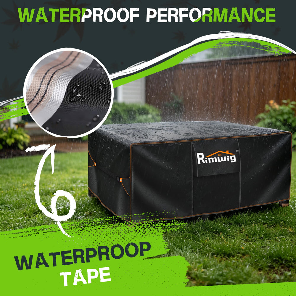 Rimwig Patio Furniture Set Cover showing waterproof feature close-up