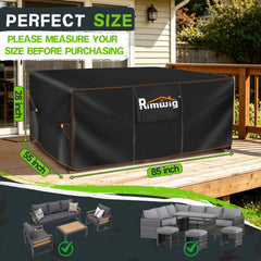 Rimwig Patio Furniture Set Cover side view with storage bag