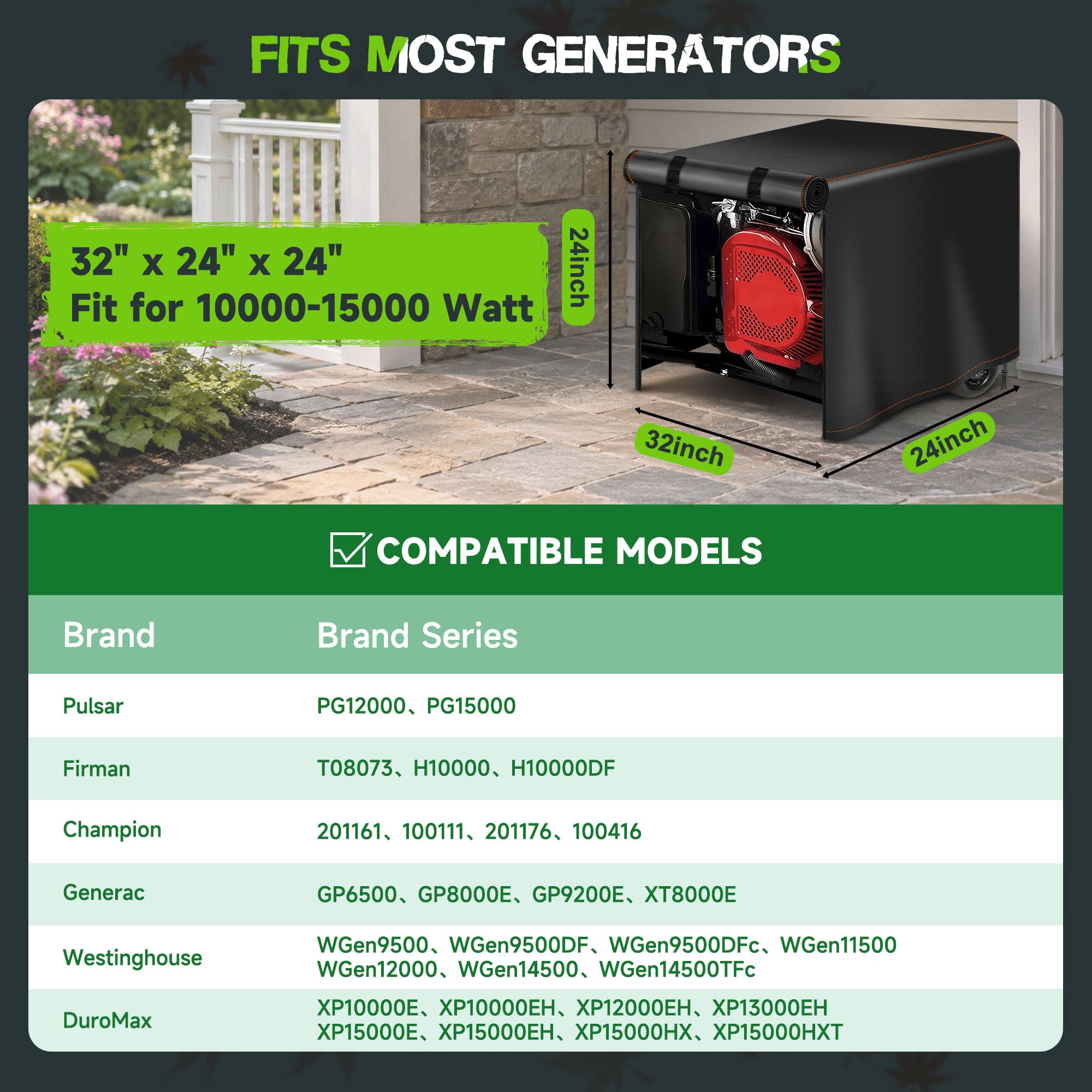 Rimwig Portable Generator Cover side view with ventilation openings