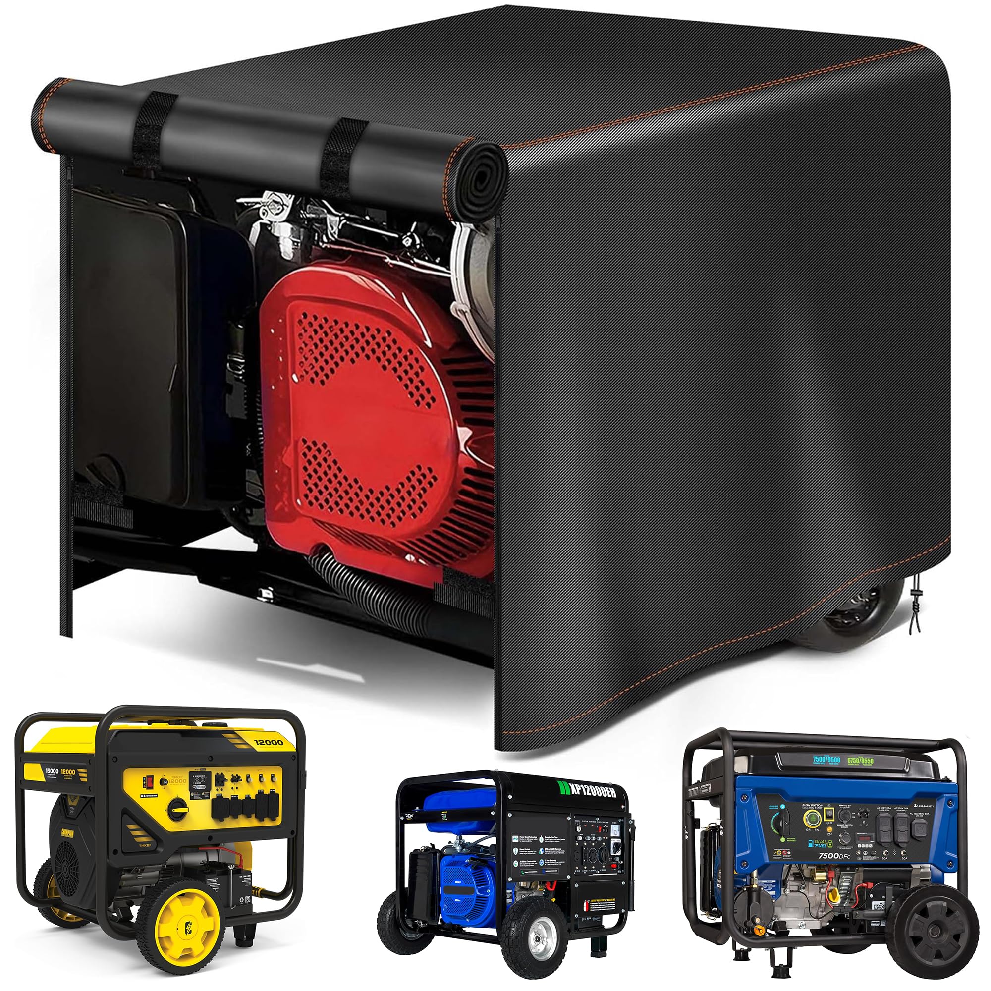 Rimwig portable generator rain cover black front view