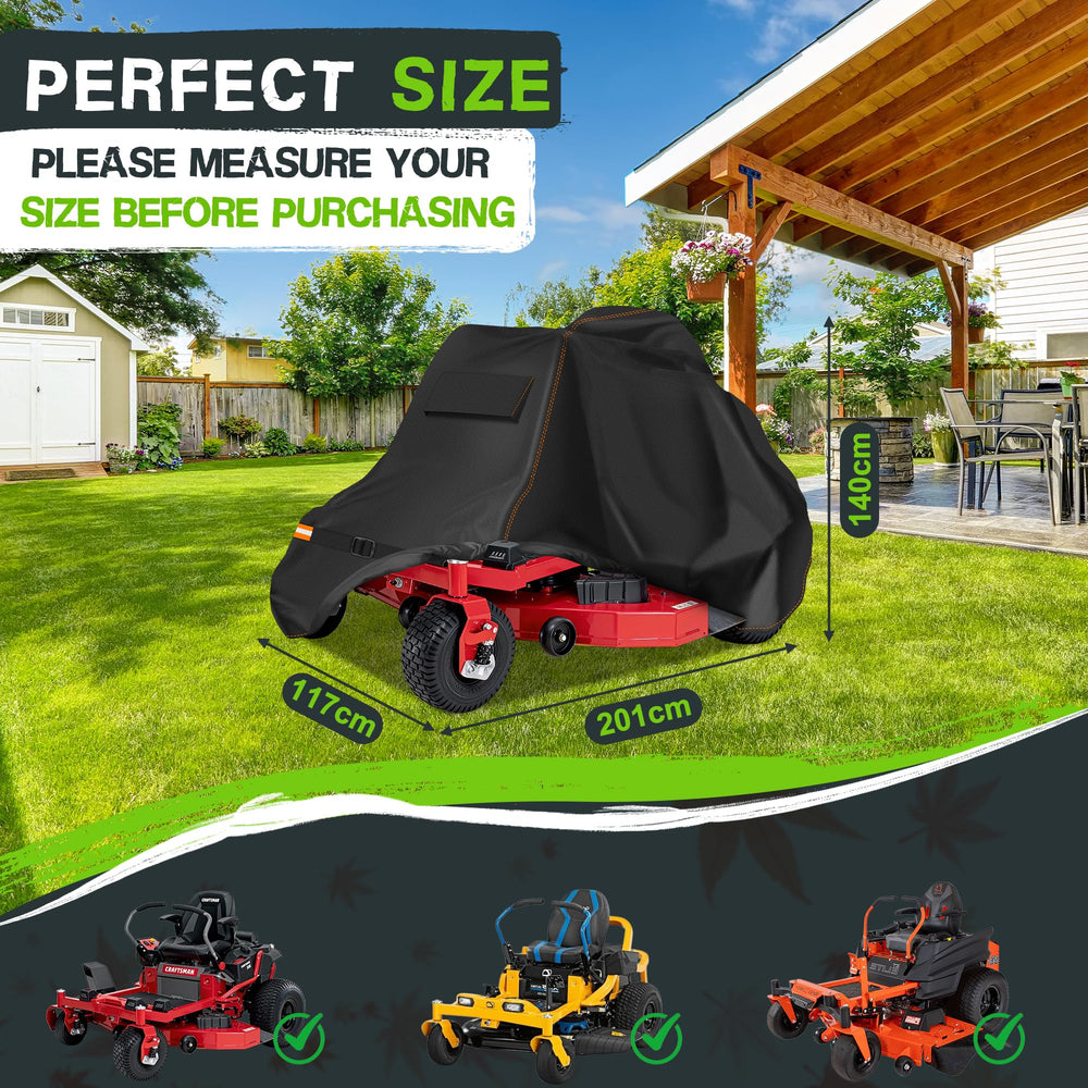 Rimwig Zero Turn Mower Cover black with elastic straps