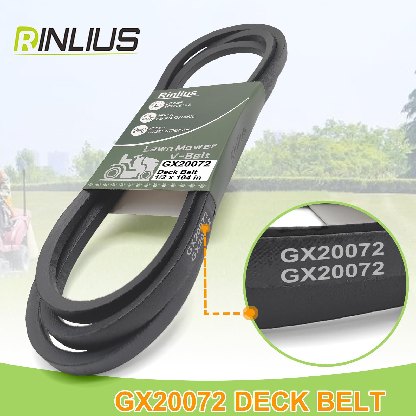 Rinlius GX20072 Mower Deck Belt dimensions
