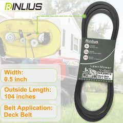 Rinlius Mower Deck Belt attached to a mower