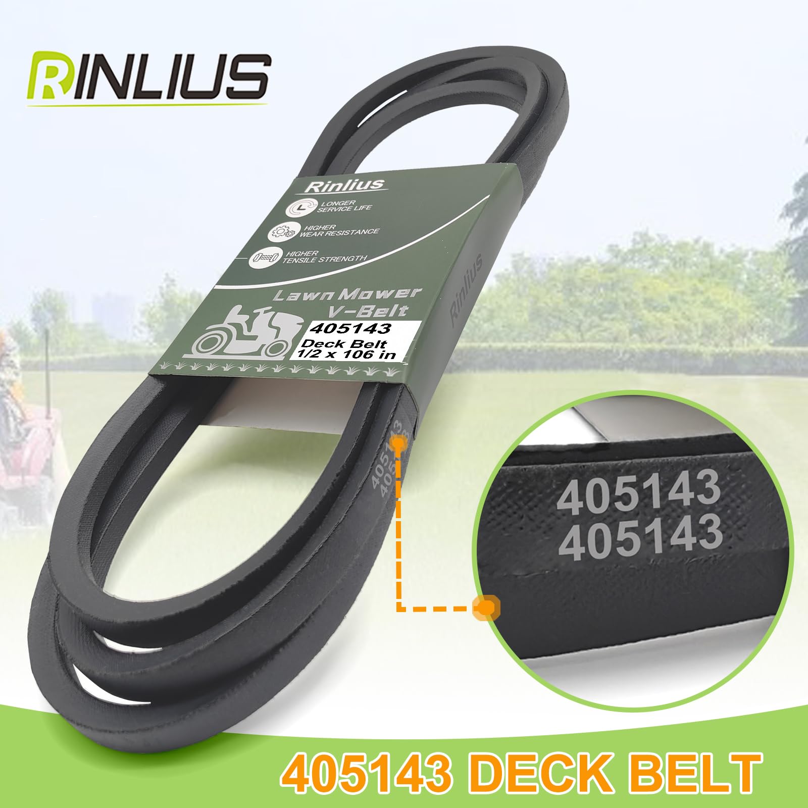 Rinlius Mower Deck Belt on Husqvarna lawn mower
