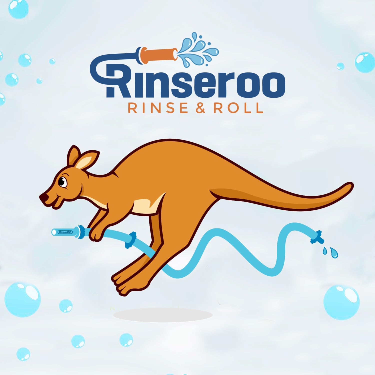 Rinseroo Dog Spot Washer shown on a sink with dog shampoo