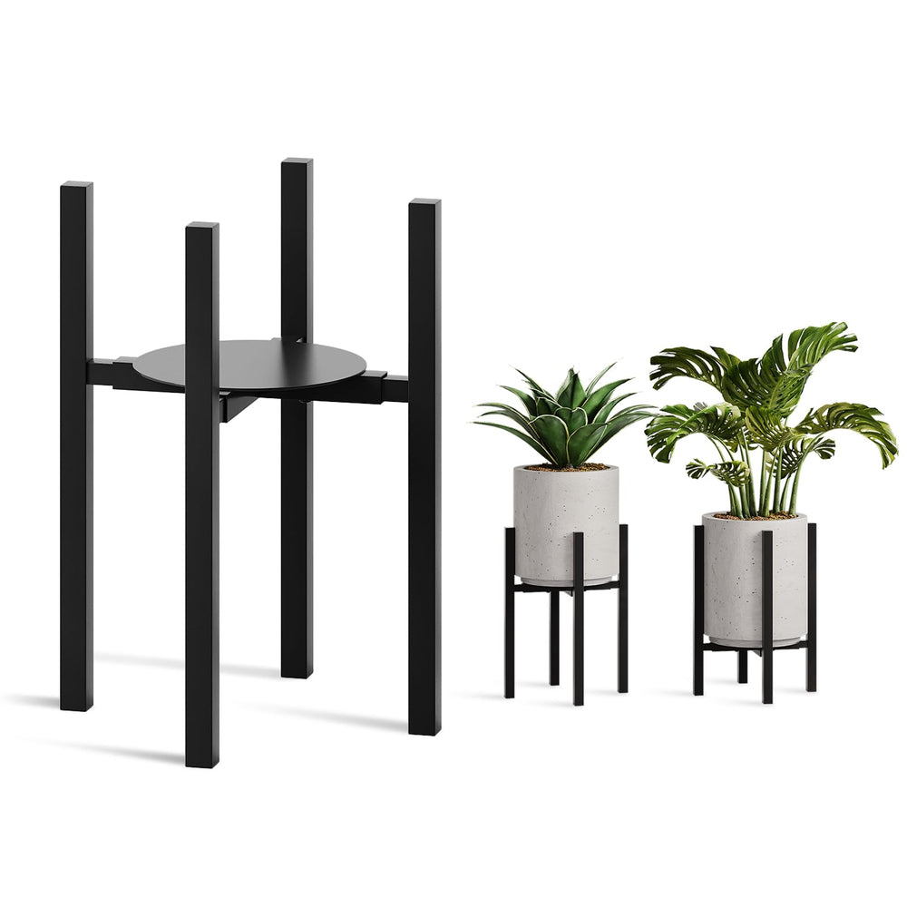 Rioneta Adjustable Plant Stand in black, front view