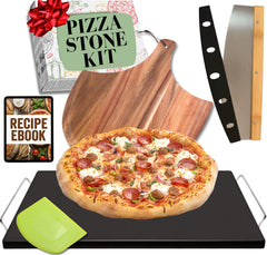 Ritual Life 15-inch Ceramic Pizza Stone with Steel Handles