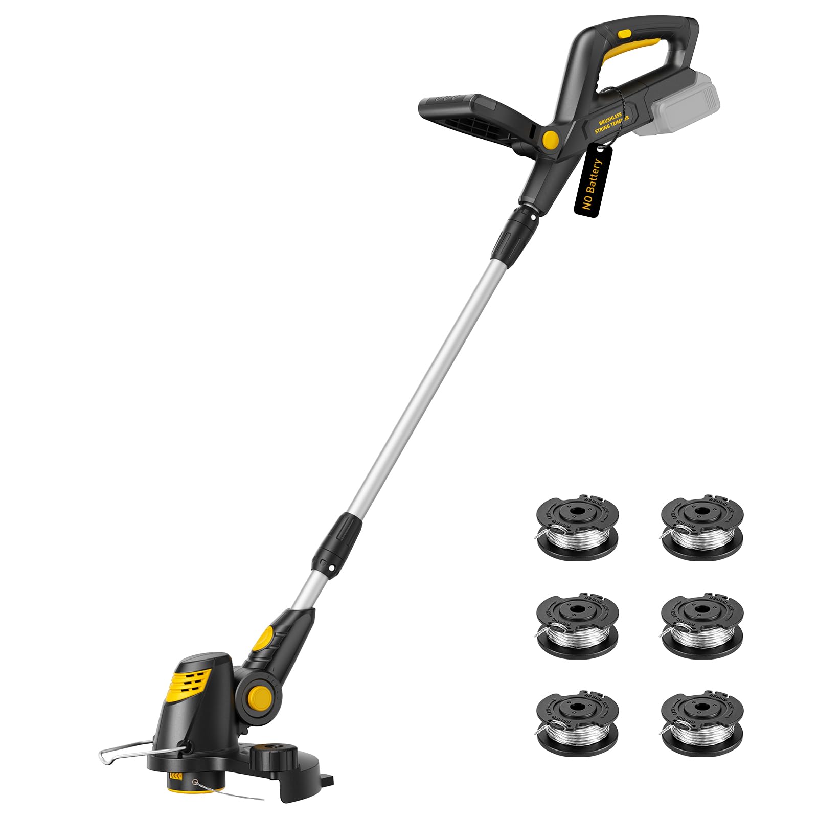 RKBUDOL Brushless Weed Eater front view in yellow