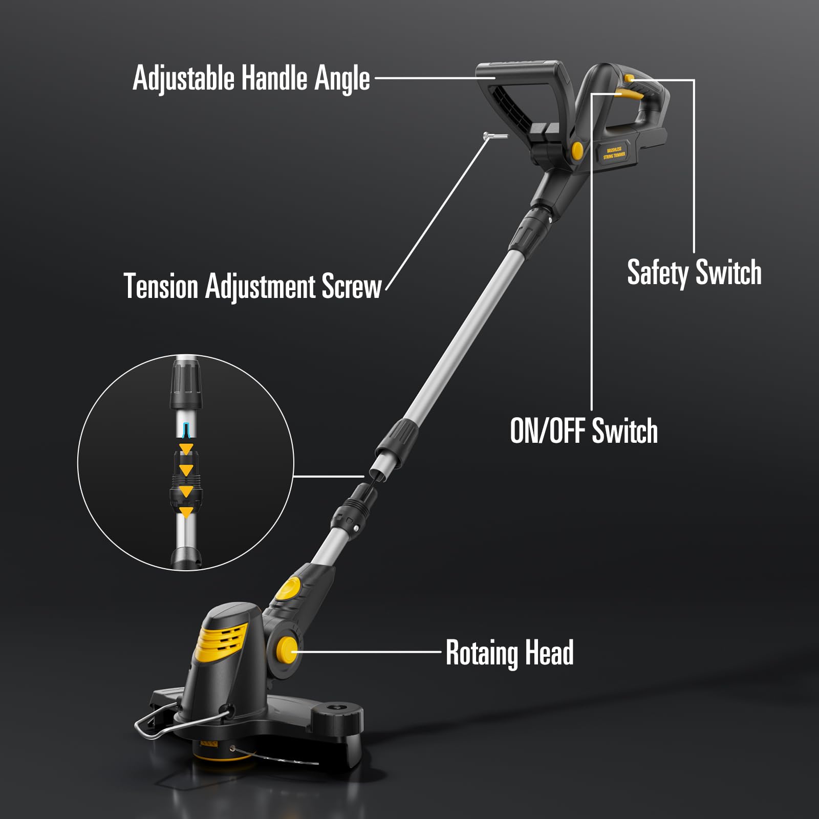 RKBUDOL Brushless Weed Eater lightweight design for easy handling