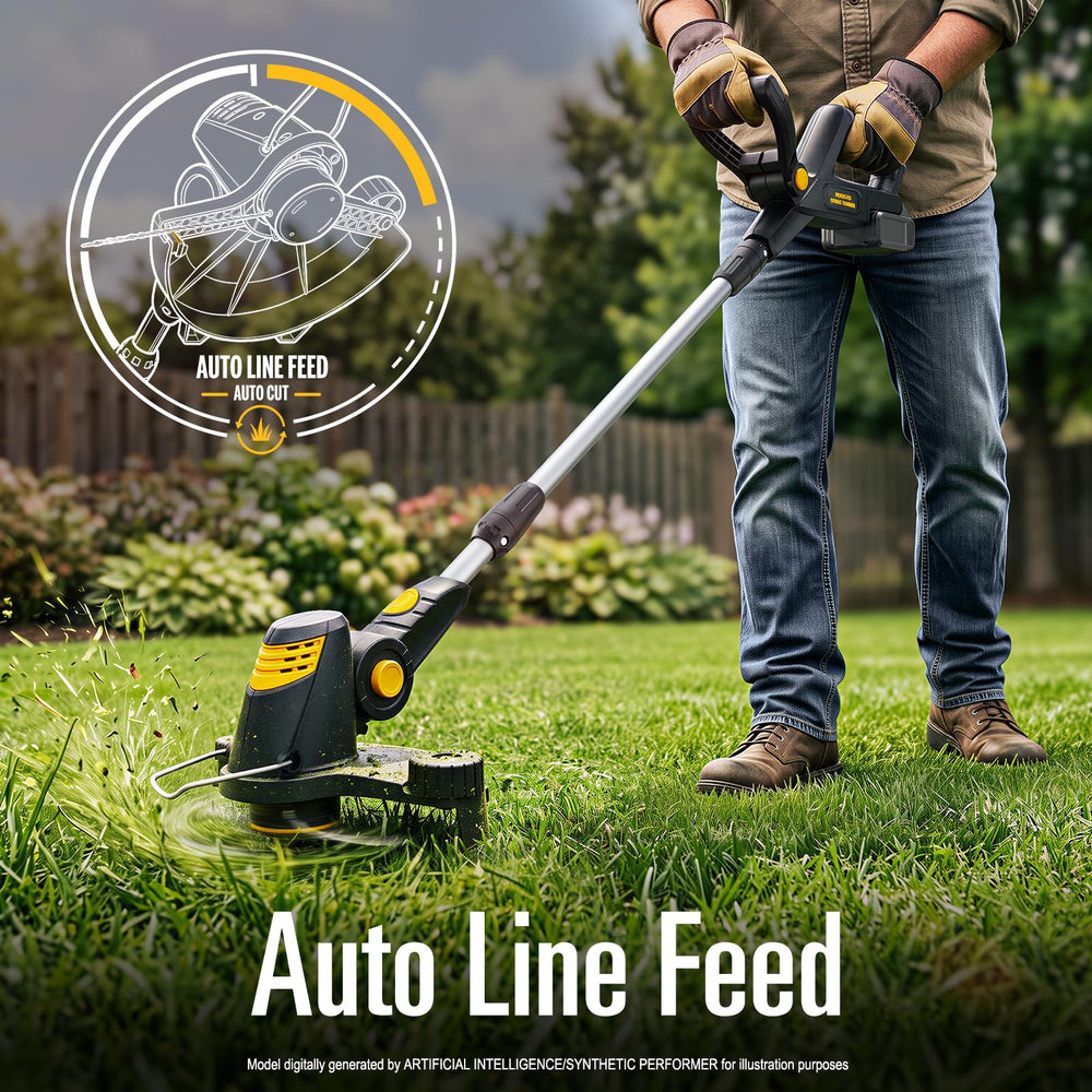 RKBUDOL Brushless Weed Eater with auto line feed feature