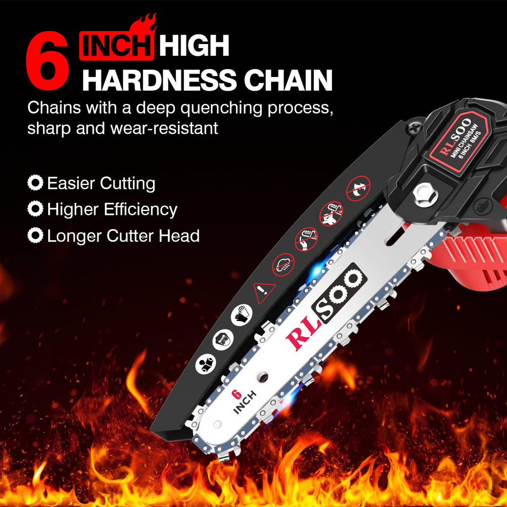 RLSOO Mini Chainsaw in use for pruning branches