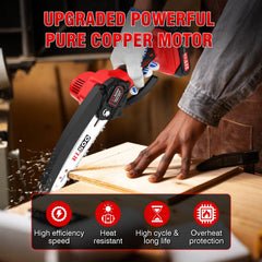 RLSOO Mini Chainsaw lightweight design held in hand